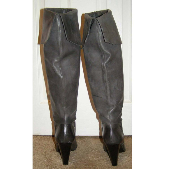 Over the Knee Calvin Klein sz 9 Gray Leather Boots - Picture 5 of 11